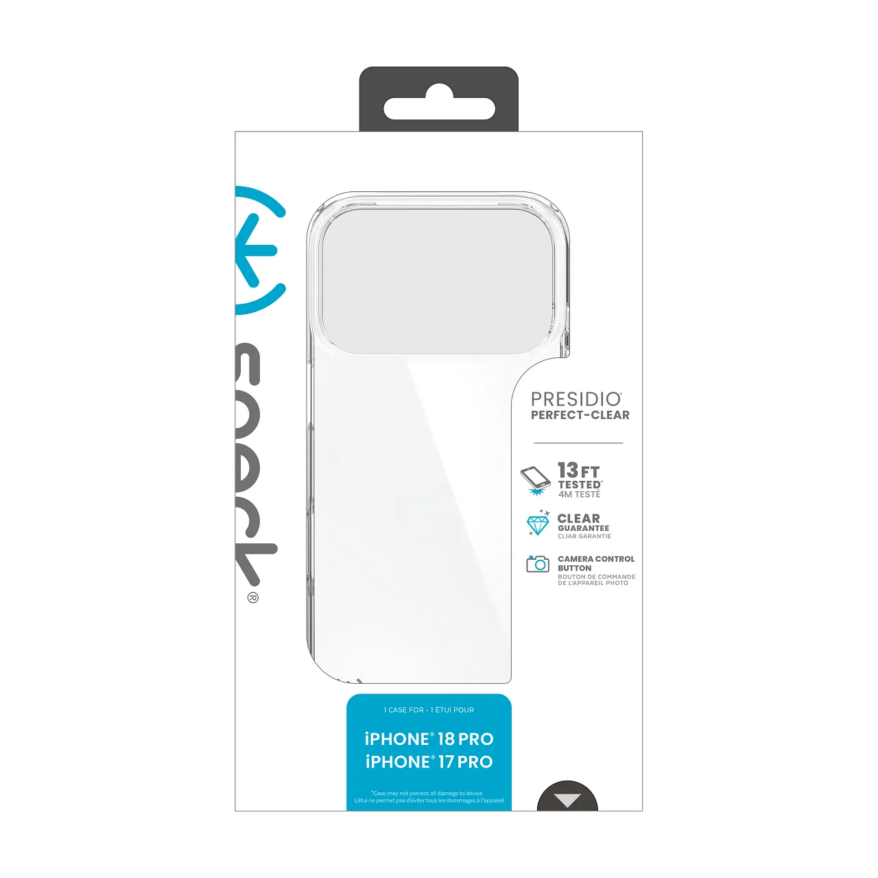 Калъф Speck Presidio Perfect-Clear, за iPhone 18 Pro, Clear 9 Оригинална опаковка на Speck Presidio Perfect-Clear за iPhone 18 Pro