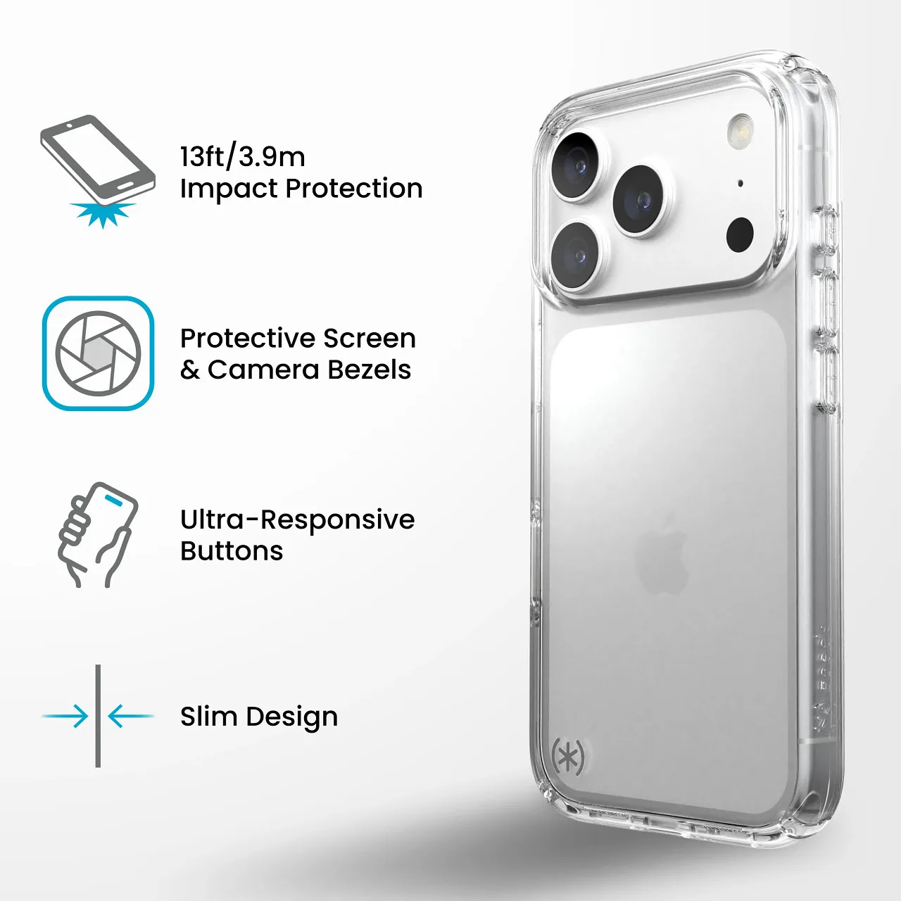 Калъф Speck Presidio Perfect-Clear, за iPhone 18 Pro, Clear 7 Основни защитни характеристики на Speck Presidio Perfect-Clear за iPhone 18 Pro