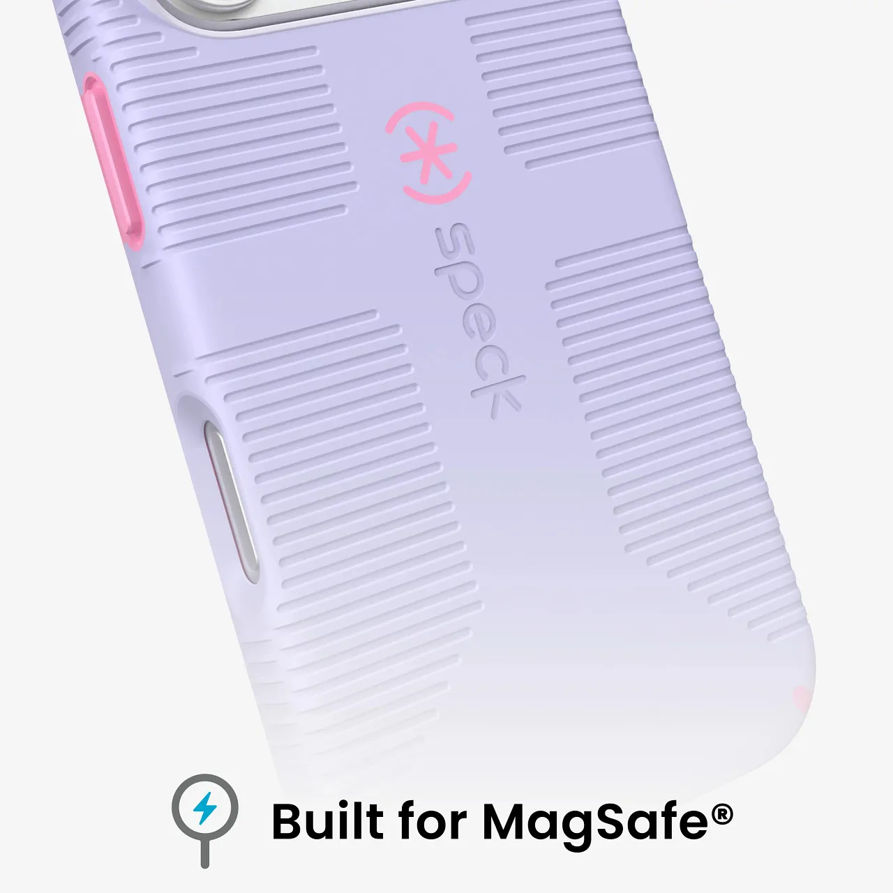 Калъф Speck CandyShell Grip, MagSafe, за iPhone 18 Pro, Lilac 8 Вградена магнитна система за MagSafe в Speck CandyShell Grip Lilac