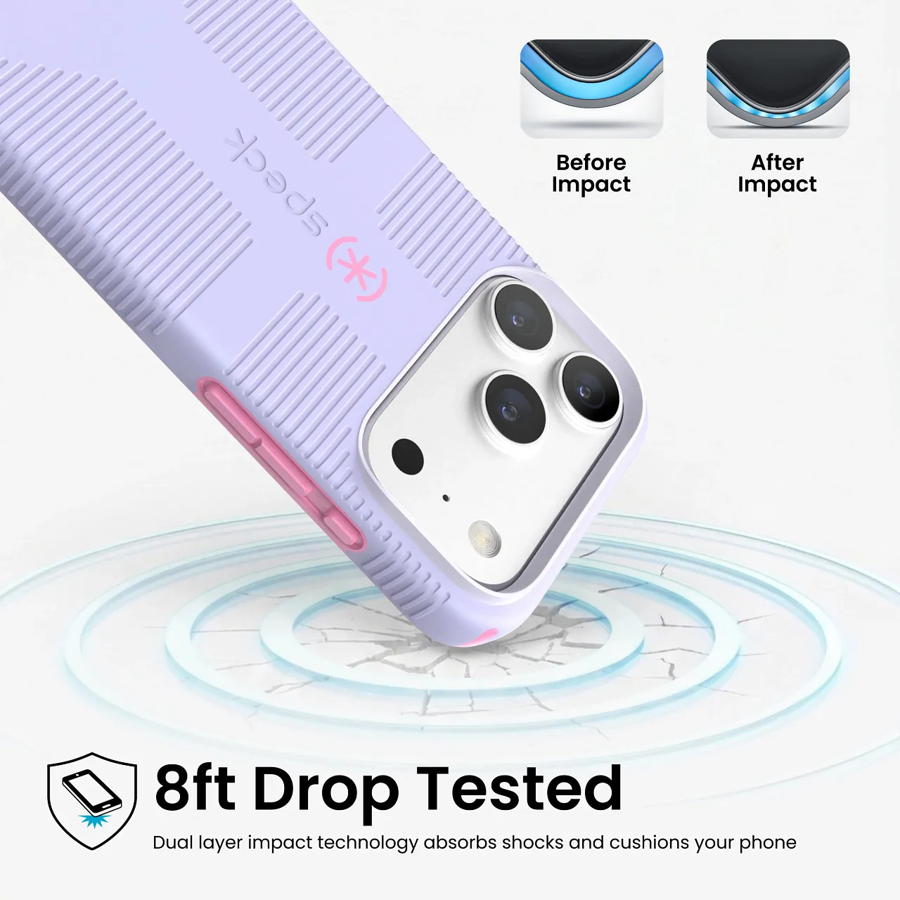 Калъф Speck CandyShell Grip, MagSafe, за iPhone 18 Pro, Lilac 6 Speck CandyShell Grip MagSafe Lilac със защита при падане до 2.4 м